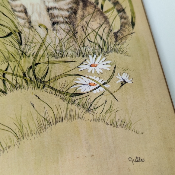 Vintage cats and daisies art decor - Picture 7 of 10